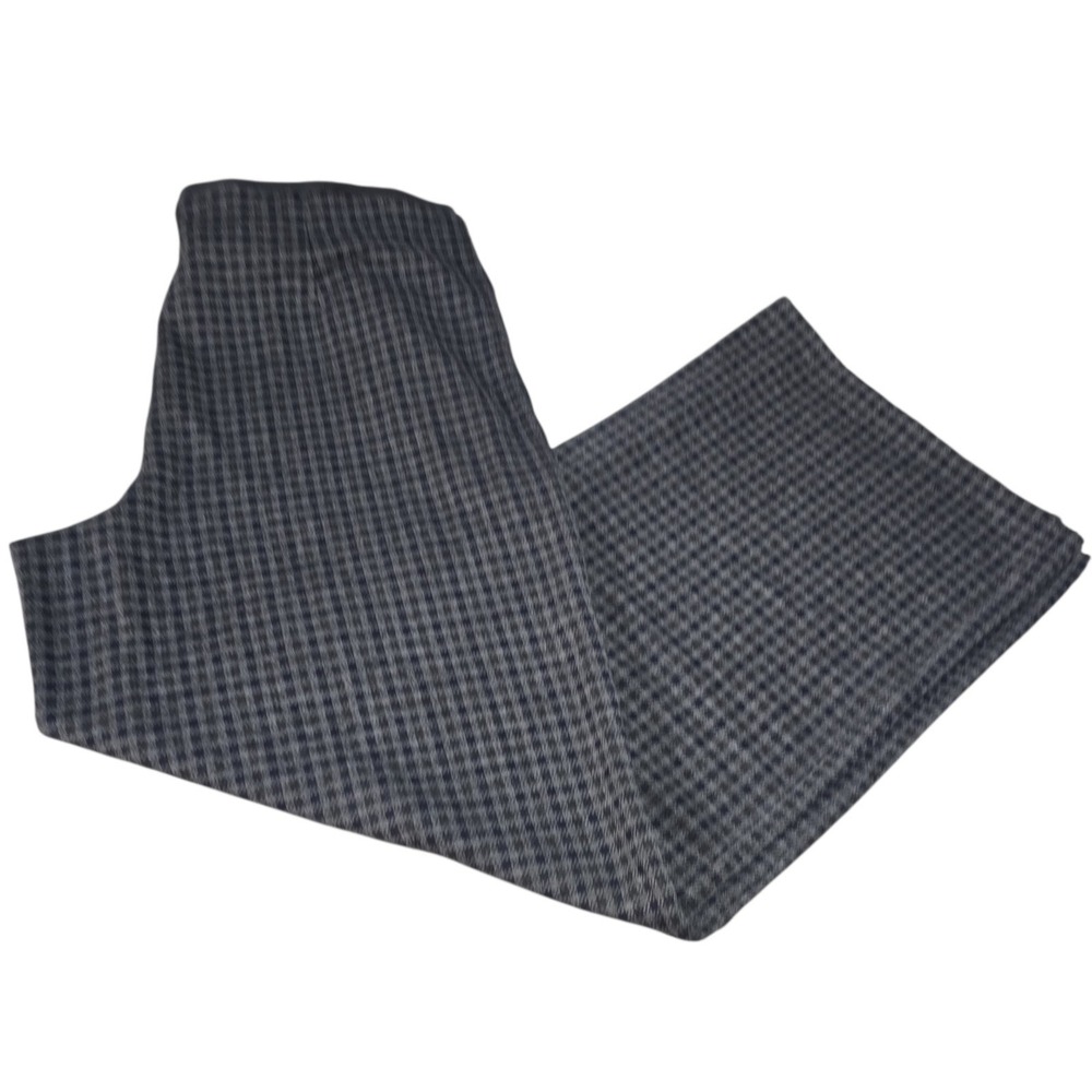 J.Jill Ponte Full Leg Pants Womens Houndstooth Check Charcoal Grey & Black Large - Picture 7 of 7